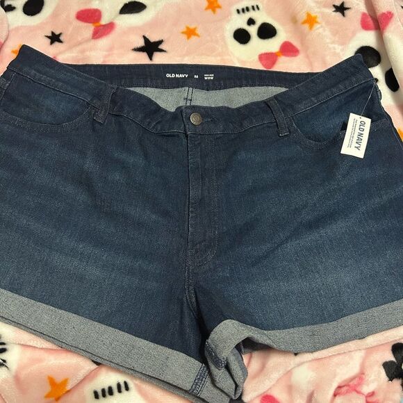 NWT Old Navy Blue WOW Jean Shorts with Rolled Hem - Picture 3 of 10